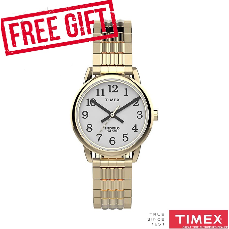Timex Easy Reader vrouwen 25mm bruin lederen band horloge T20071 : Timex