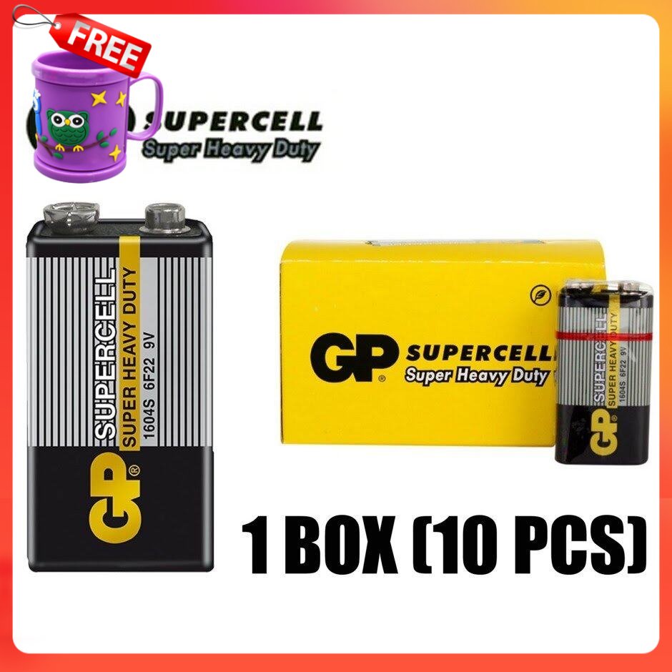 FREE GIFT 1PCS Original GP SUPERCELL Super Heavy Duty 9V Battery Long Lasting for Smart Tag 1 Pcs