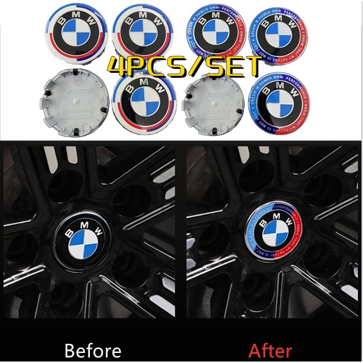 4pcs 56/68mm Car Rim Hubcap Hub Cover Wheel Center Cap Emblem Sticker