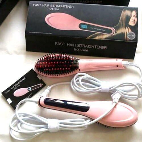 FREE GIFT (Malaysia Plug Pink) DIY Mini Beauty Star Hair Straightener Comb, Hair iron Brush Perfect Hair Care