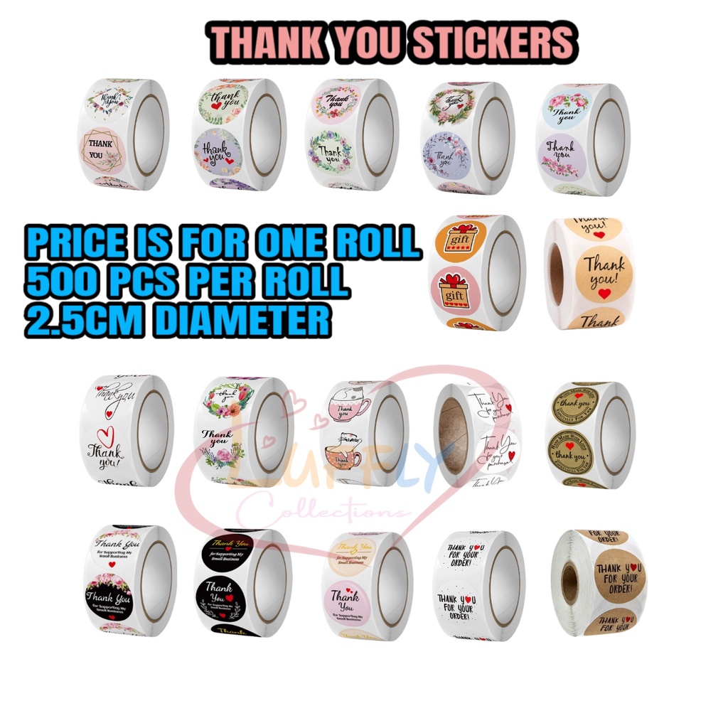 Thank You Sticker 500 Pcs Murah Terima Kasih Handmade Bake Love Hand Made TQ Gift Cute Stiker Label