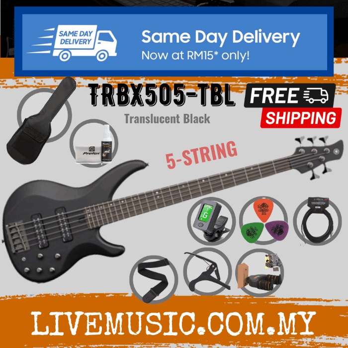 Yamaha TRBX505 5string Electric Bass Guitar Package ( TRBX 505 / TRBX