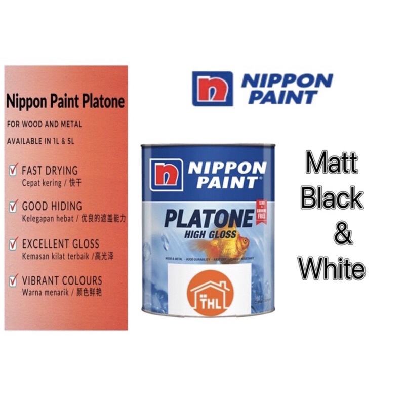 Nippon Platone Fast Dry Matt Black Matt White L Shopee Malaysia