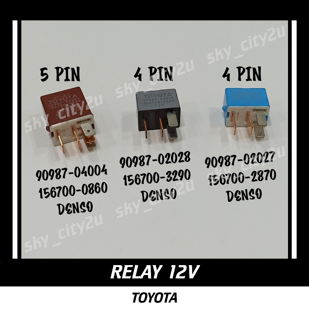 Toyota Relay 9098704004 1567000860 5 Pin Genuine Denso 9098702028