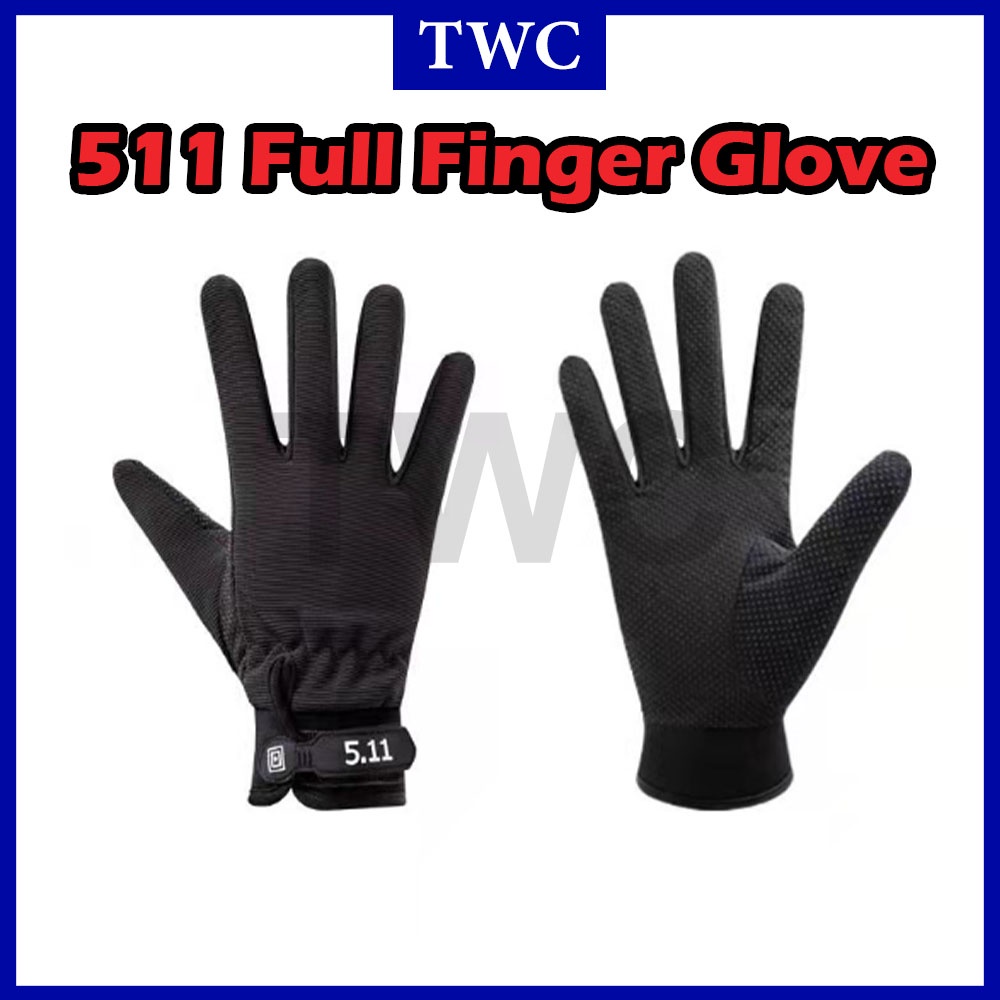 511 Full Finger Glove Tactical Series Glove Full Finger Anti-Slide Fitness Glove Gym Glove Black Motorcycle Bicycle