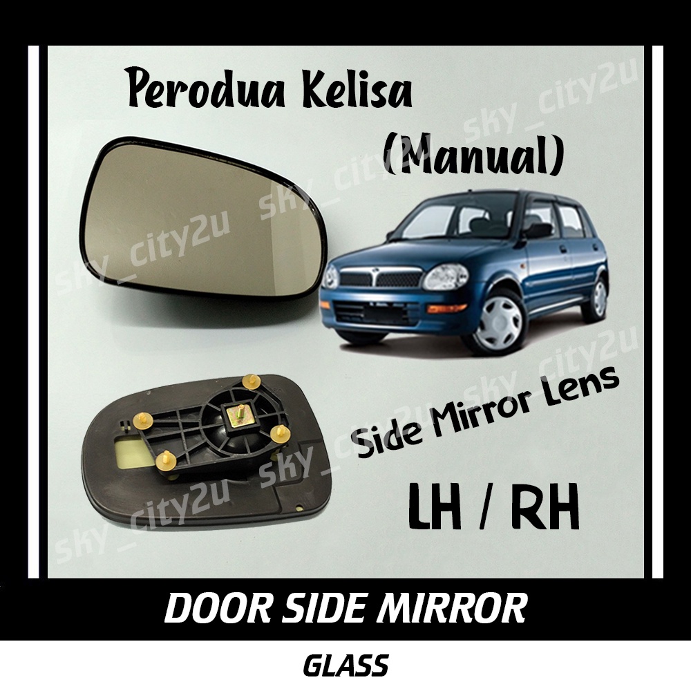 Perodua Kelisa Manual Side Mirror Glass Side Door Mirror Lens Left