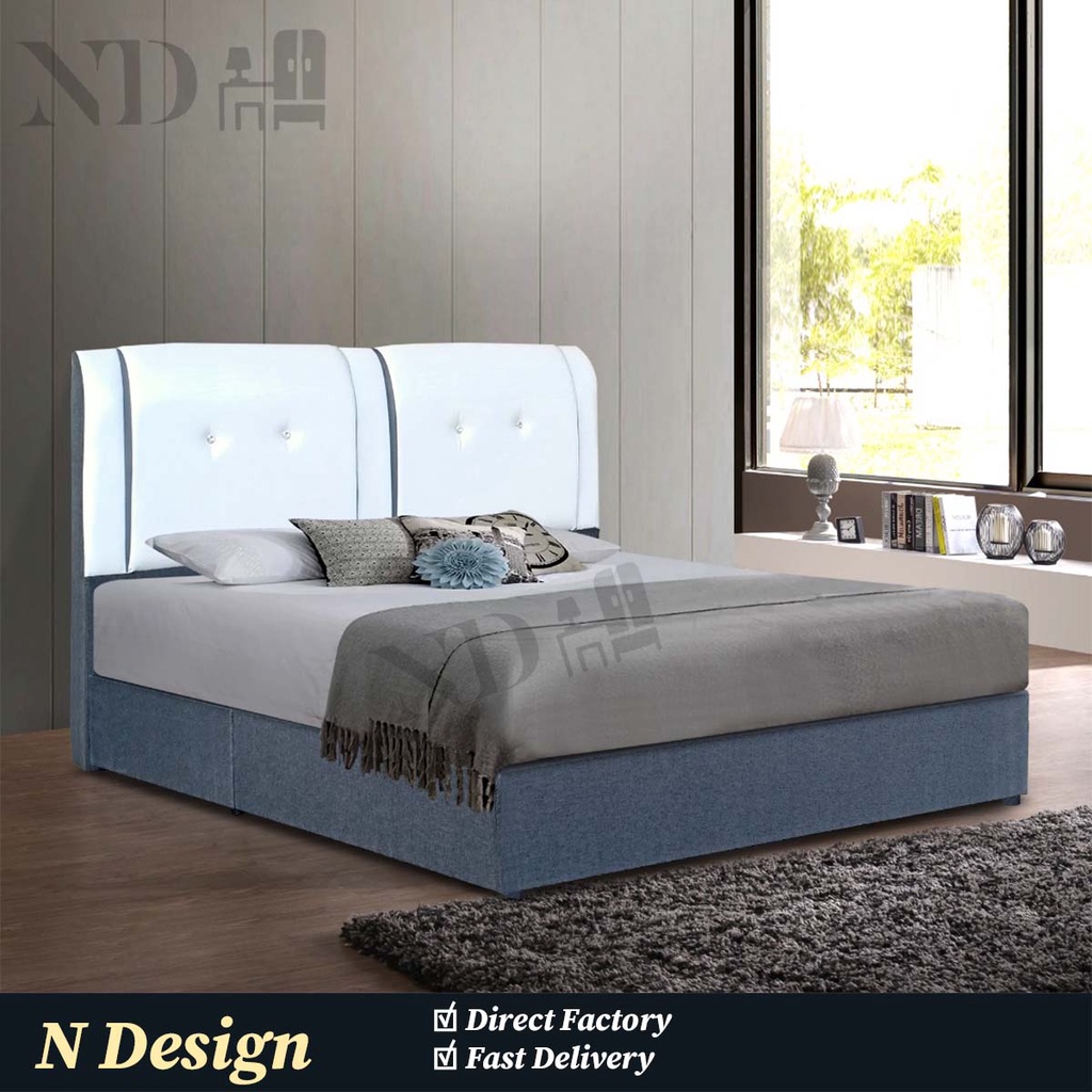 [N Design]Single/Super Single/Queen/King Divan + Headboard Only/Fabric Bedframe/Katil Murah