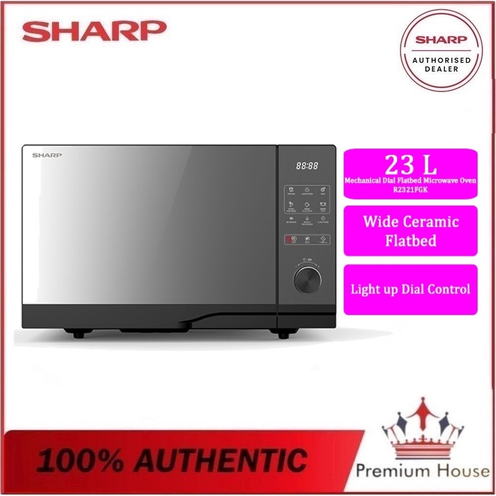 Sharp Mechanical Dial Flatbed Microwave Oven (23L) R2321FGK | Shopee ...