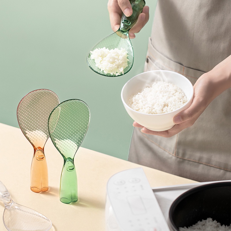 The New Vertical Rice Spoon does not Stick to Rice/Kitchen Thickened Transparent Rice Spoon/Household Electric Rice Cooker Rice Shovel/Quantitative Spoon Tableware