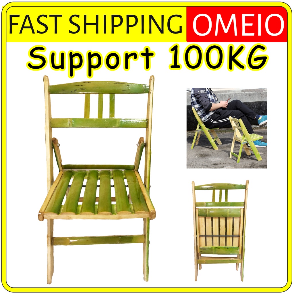 Bamboo Wooden Folding Chair Foldable Portable Chairs (Indoor/ Outdoor