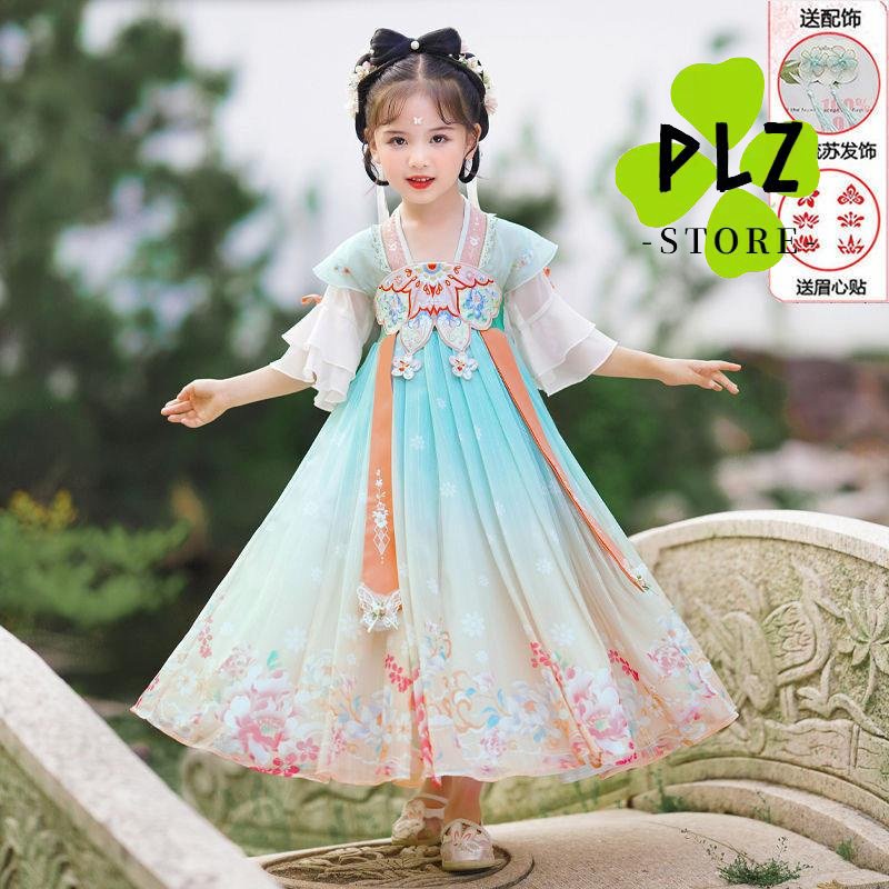 g hanfu Children Girls Summer Fairy Style Ancient New Tang Suit Skirt ...