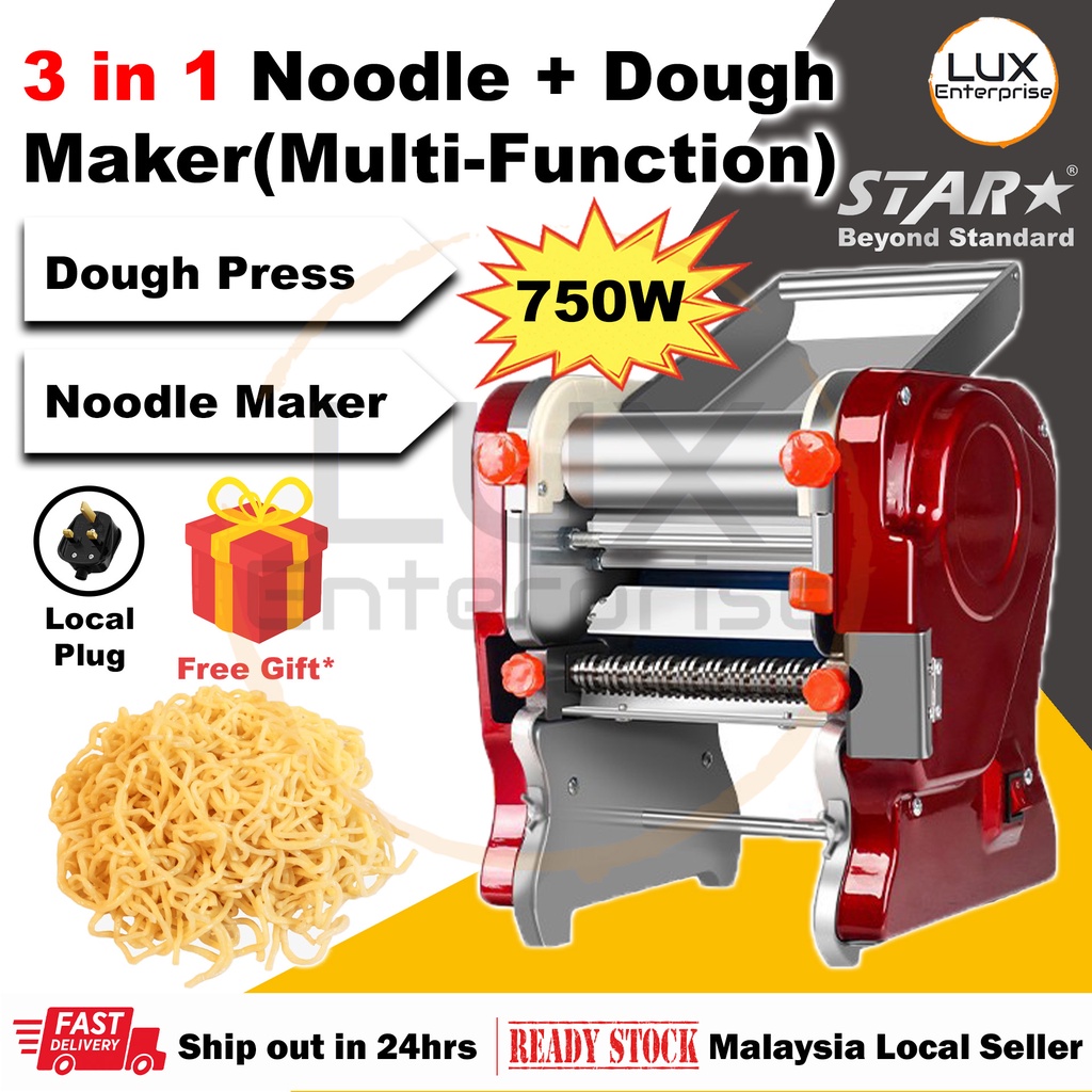 🔥𝑹𝑬𝑨𝑫𝒀 𝑺𝑻𝑶𝑪𝑲🔥𝑺𝒉𝒊𝒑 𝒊𝒏 24𝑯𝒓𝒔🔥 750W 3 in 1 Electric Noodle Maker Stainless-Steel Pasta Dumpling Maker Machine