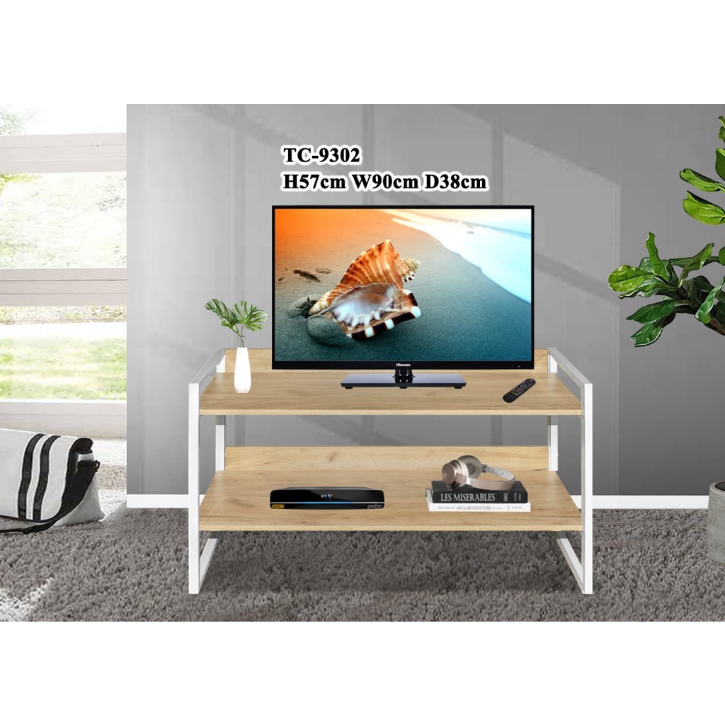 (READY STOCK) 90CM Simple TV TV Rack Modern Easy Wood Board Media Storage / Rak