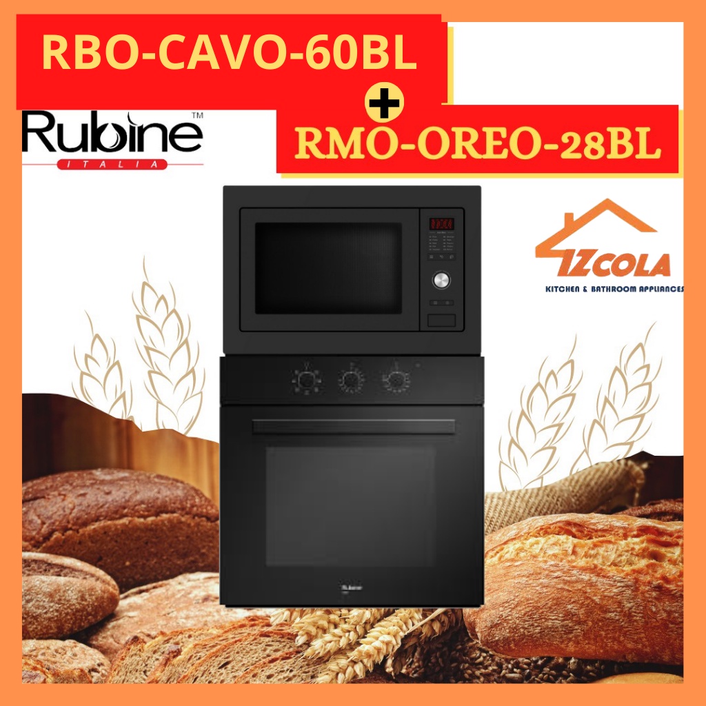 [FREE SHIP] [COMBO DEALS] Rubine Microwave RMO-OREO-28BL 28 littres + Rubine Built-in Oven RBO-CAVO-70SS 70 litres