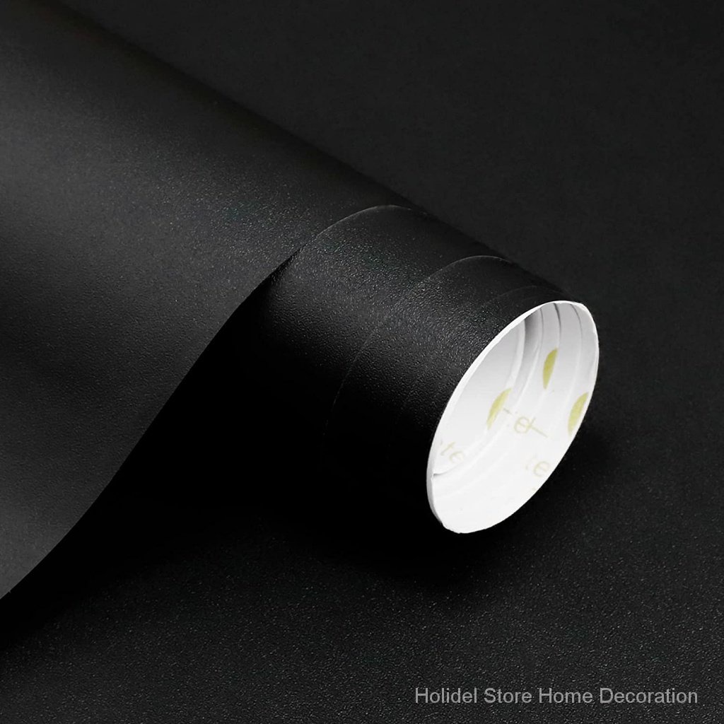Solid Black Wallpaper 24 x 196 inch Thick Matte Black Contact Paper