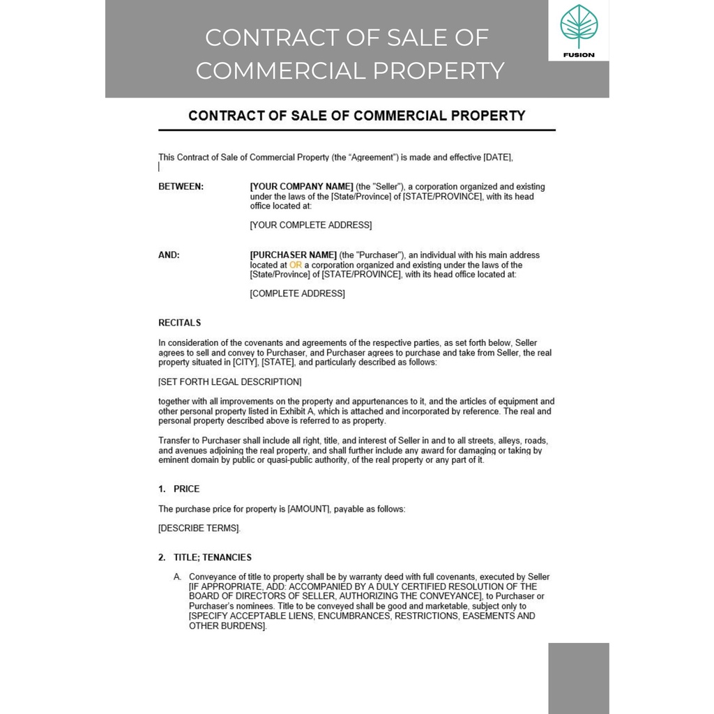 CONTRACT OF SALE OF COMMERCIAL PROPERTY Shopee Malaysia