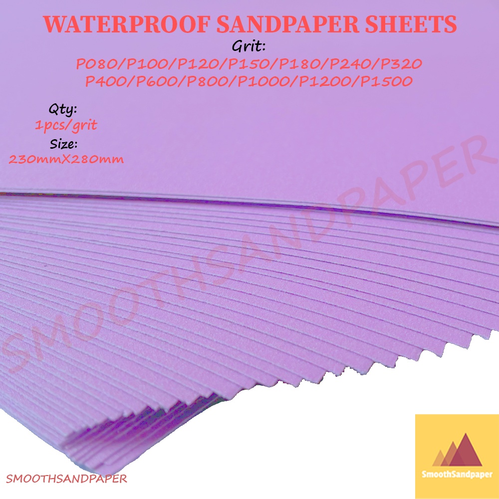 Sandpaper Sheet Waterproof Aluminium Oxide Kertas Pasir 9"X11" (230mmX280mm) 水磨紫砂 干湿两用 汽车家具抛光 image 2