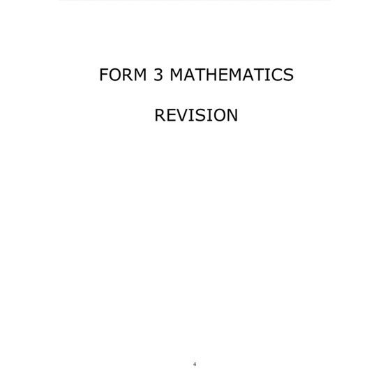 FORM 3 MATHEMATICS EXERCISE FAST REVISION‼️