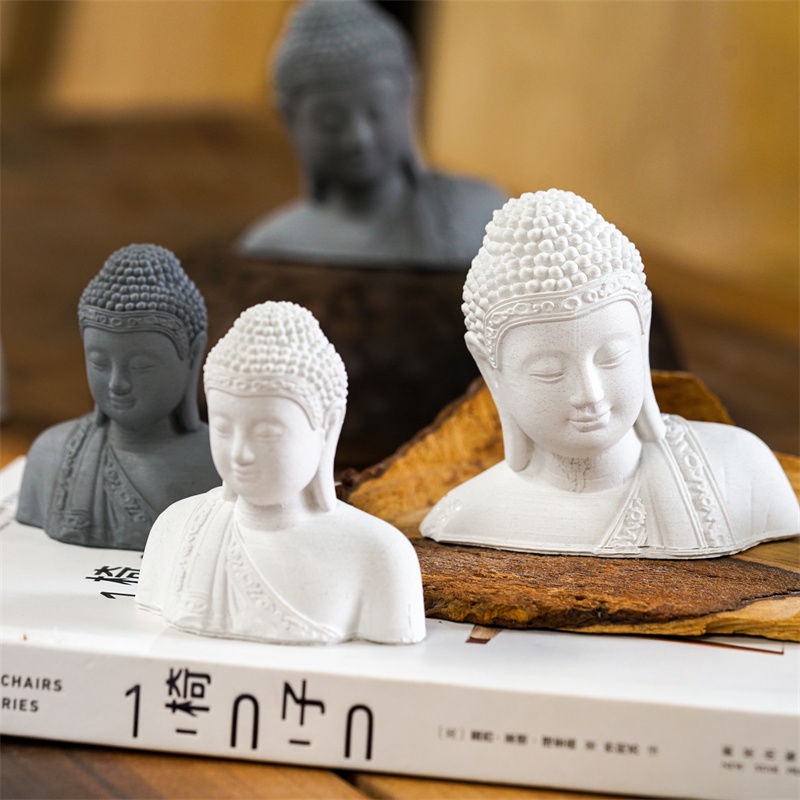 New Chinese Style Zen Cement Buddha Head Fish Tank Decoration Aquarium