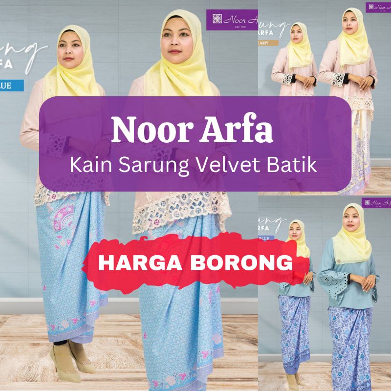 Noor Arfa Kain Sarung Velvet Batik Hadiah Cikgu Gift Box Kain Pasang ...