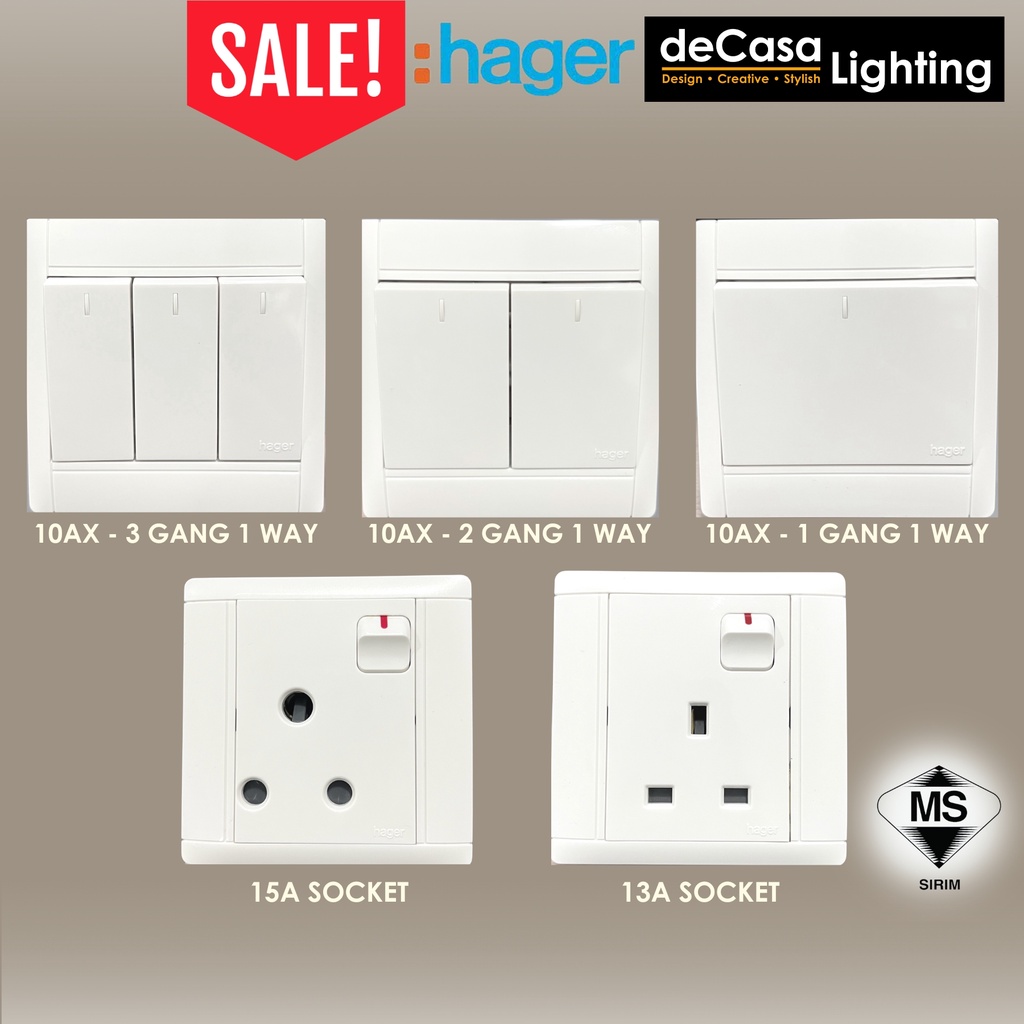 HAGER SWITCHES & SOCKETS (SIRIM) Decasa Lighting Shopee Malaysia