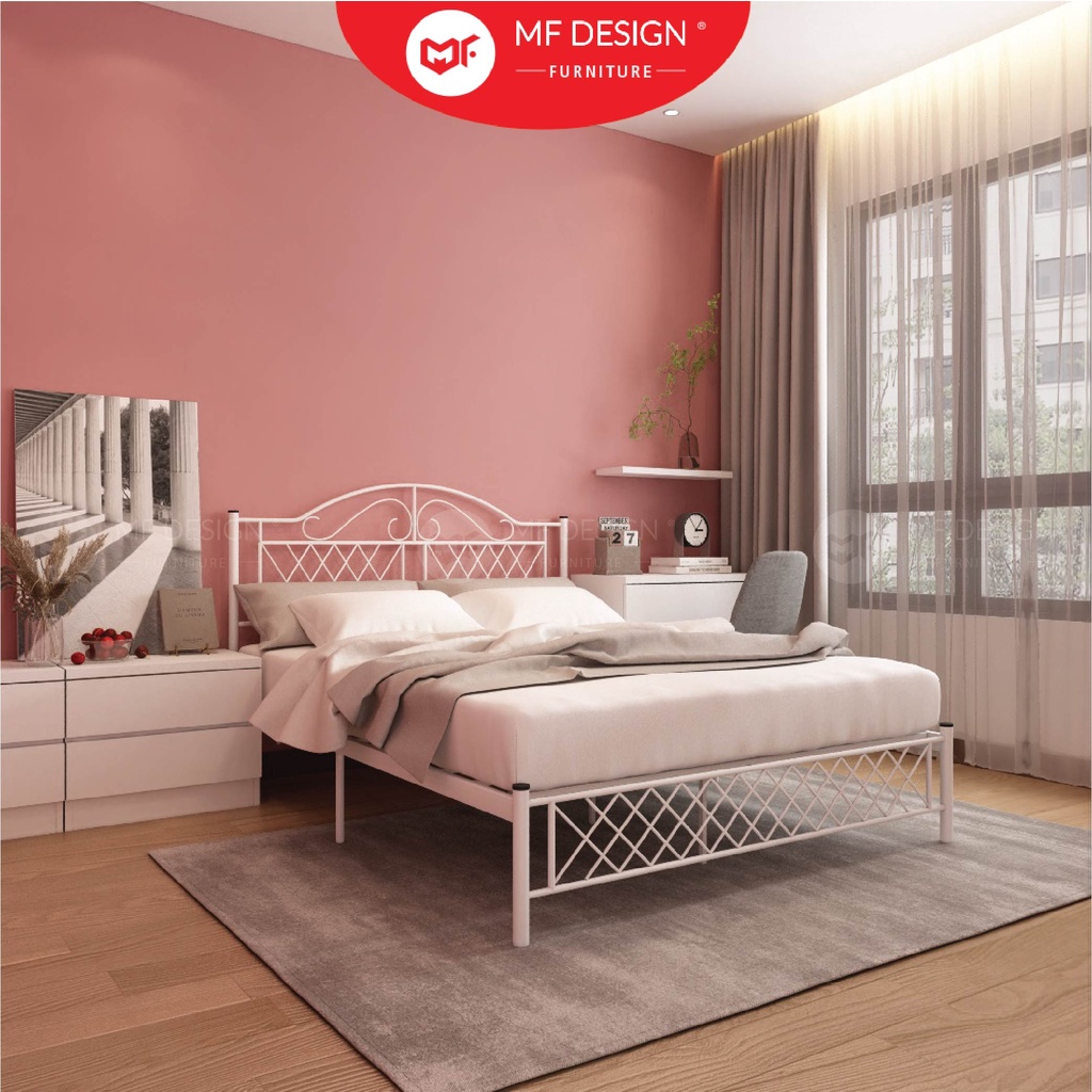 MF DESIGN Type-A SUPER BASE QUEEN SIZE METAL BED FRAME Single Bed Katil ...