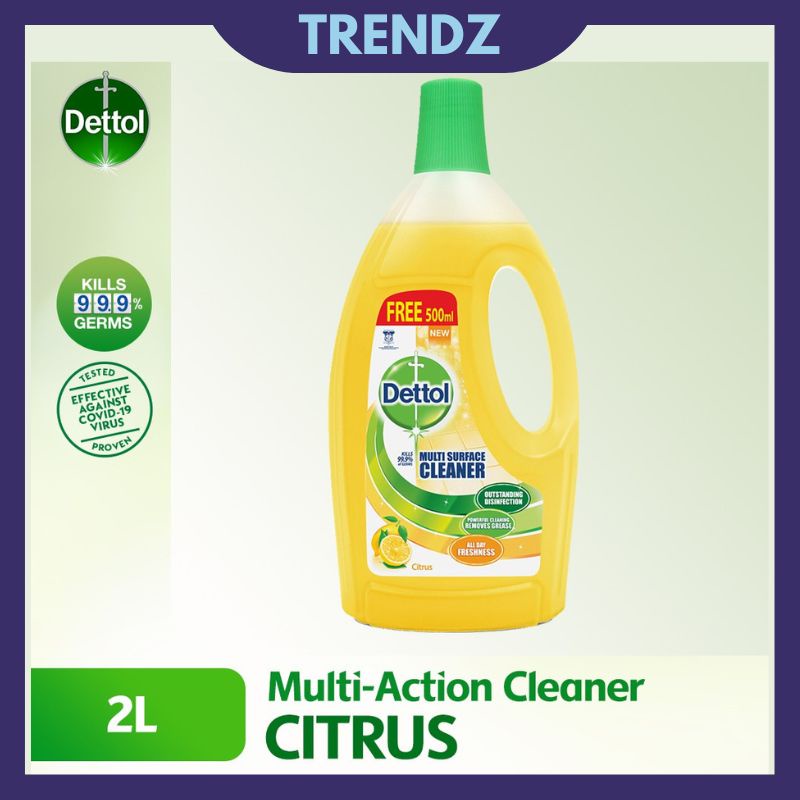 Dettol Multi Action Cleaner Citrus Multi Surface Cleaner Floor Cleaning L Free Ml Shopee