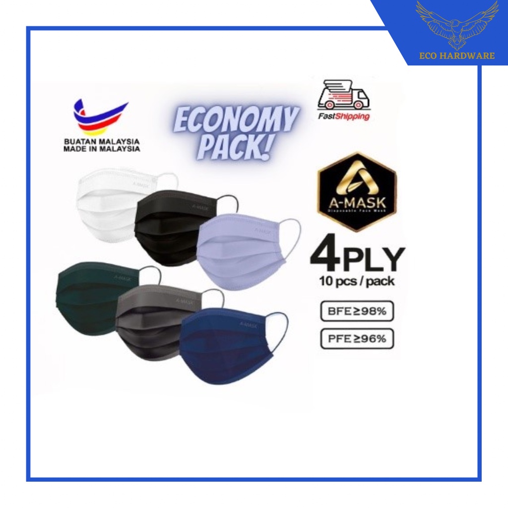 *Economy Pack* A-Mask 4Ply/KF94/KN95 Medical Face Mask/Earloop/Headloop/For Hijab (10pcs/pack)口罩