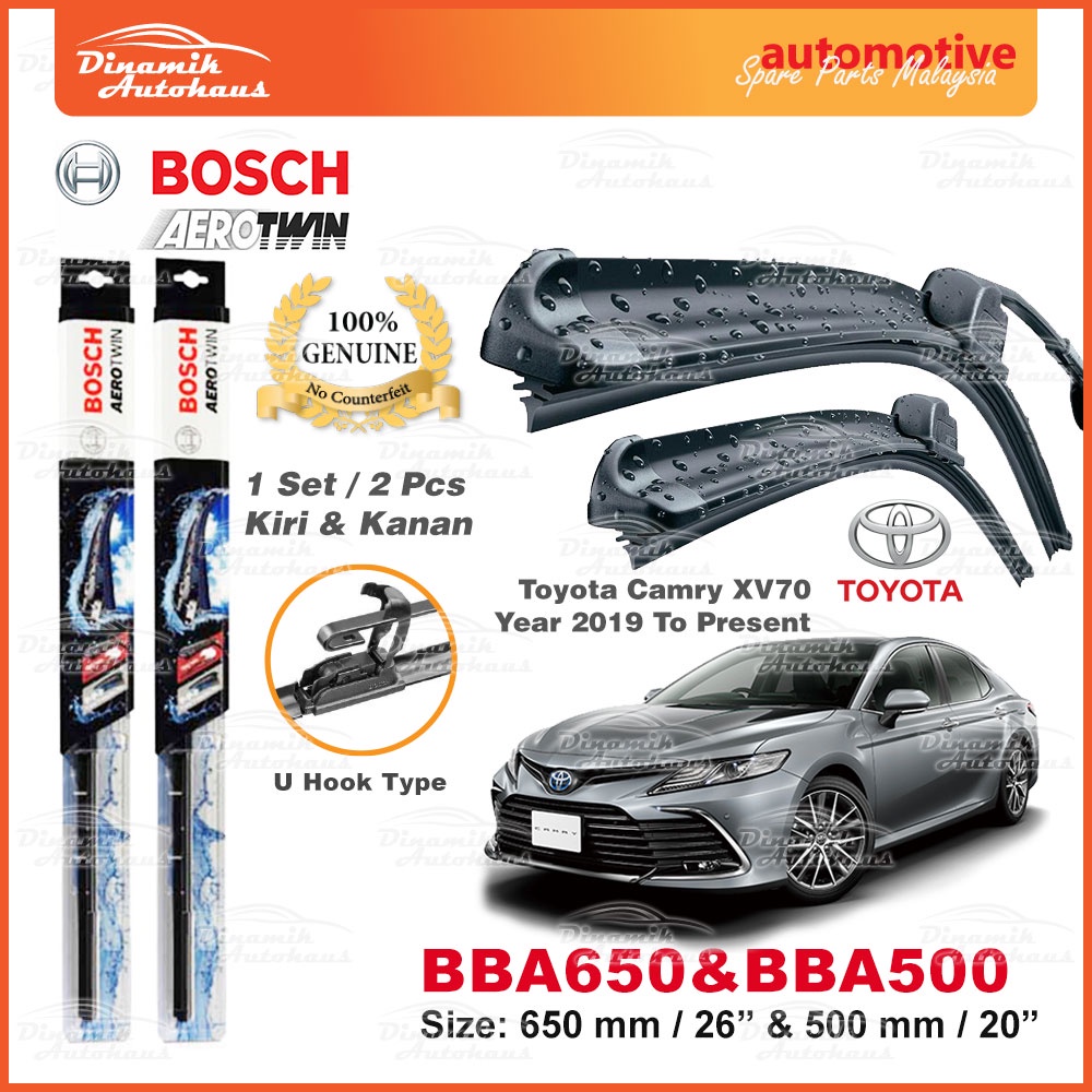 Toyota Camry XV70 Year 2019 To Present Car Front Windscreen Wiper Size 26" / 20" Bosch U Hook