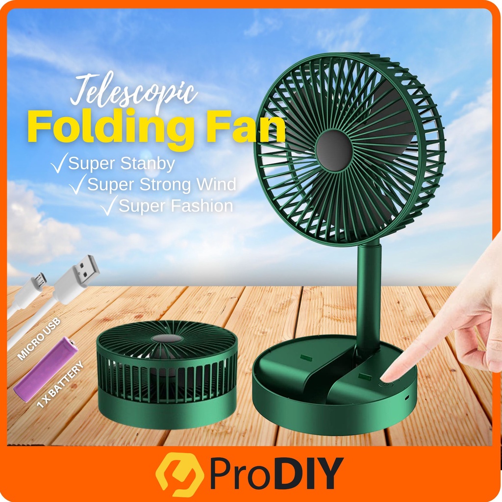 PRODIY Mini Folding Fan Kipas Mini USB Portable Fan Rechargeable Fan