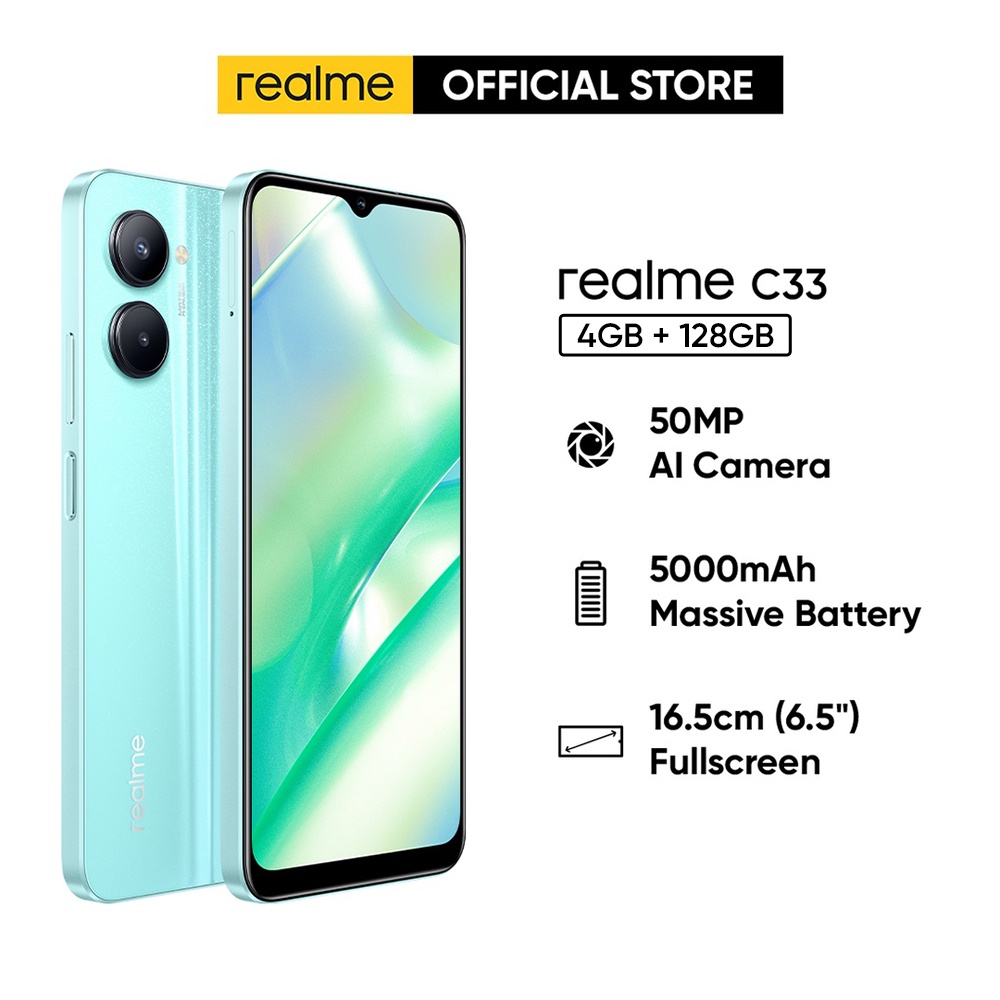 realme C33 (4+64GB/4+128GB/50MP AI Camera/5000mAh Massive Battery/16 ...