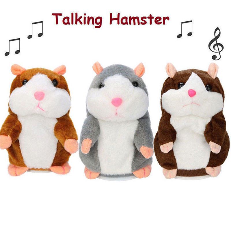 18cm Cute Talking Hamster Mimicry Pet Plush Toy Kids Speak Talking Sound Record Toy