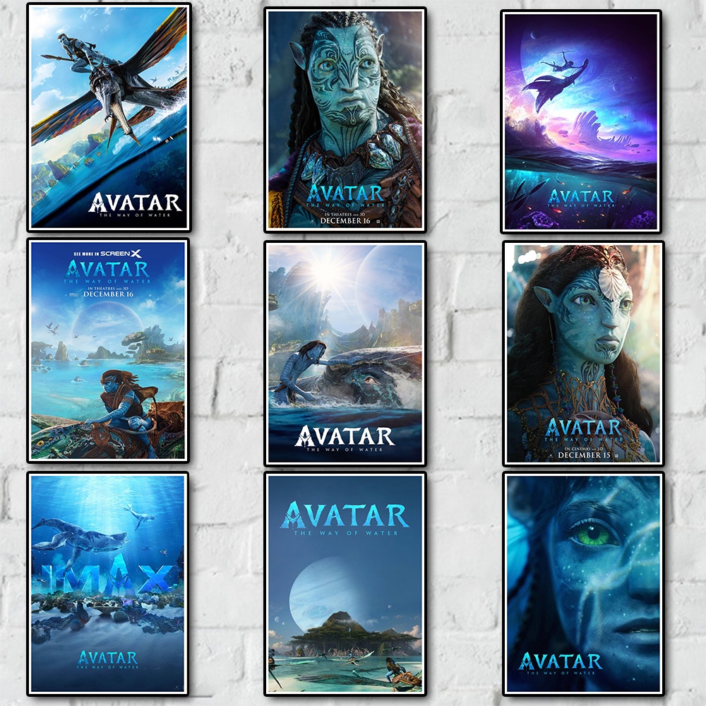 Action Movie Avatar: The Way of Water Retro Kraft Paper Decorative Poster Bedroom Hanging Painting Living Room Background Poster