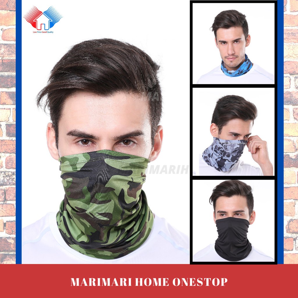UV Protect Ice Cool Bandana Mask Buff Headgear Cycling Outdoor Sport Topeng Motor Motosikal Bike Neck Scarf Muka Topeng