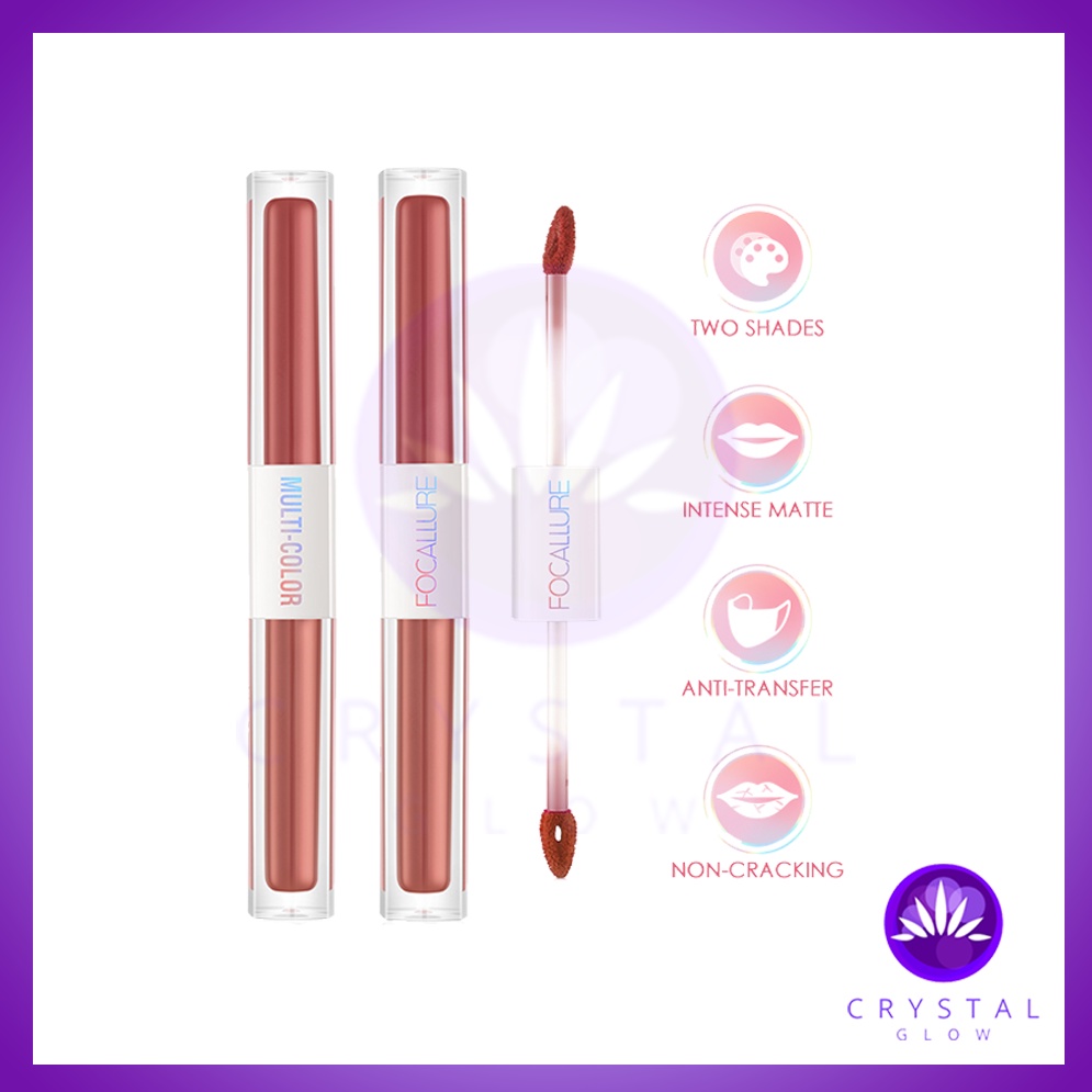 FOCALLURE [FA327] Multicolor 2 In 1 Lipstick & Lip Gloss Ultralight