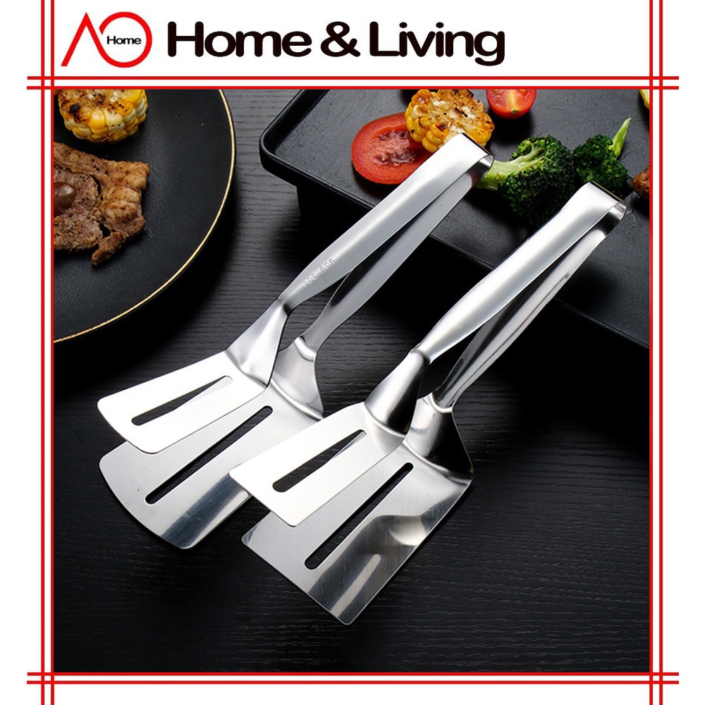 AO Home Non-stick Grill Barbecue Clip Food Meat Frying Fish Steak Clip Food Clips Bread Clamp 不锈钢食物夹 煎炸夹