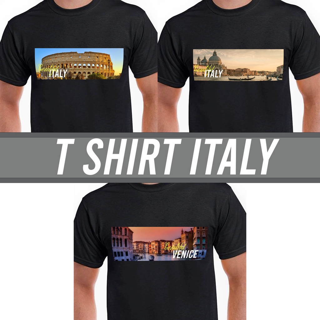 T-Shirt Italy Venice Colloseum Cotton T-Shirt Souvenir Gift