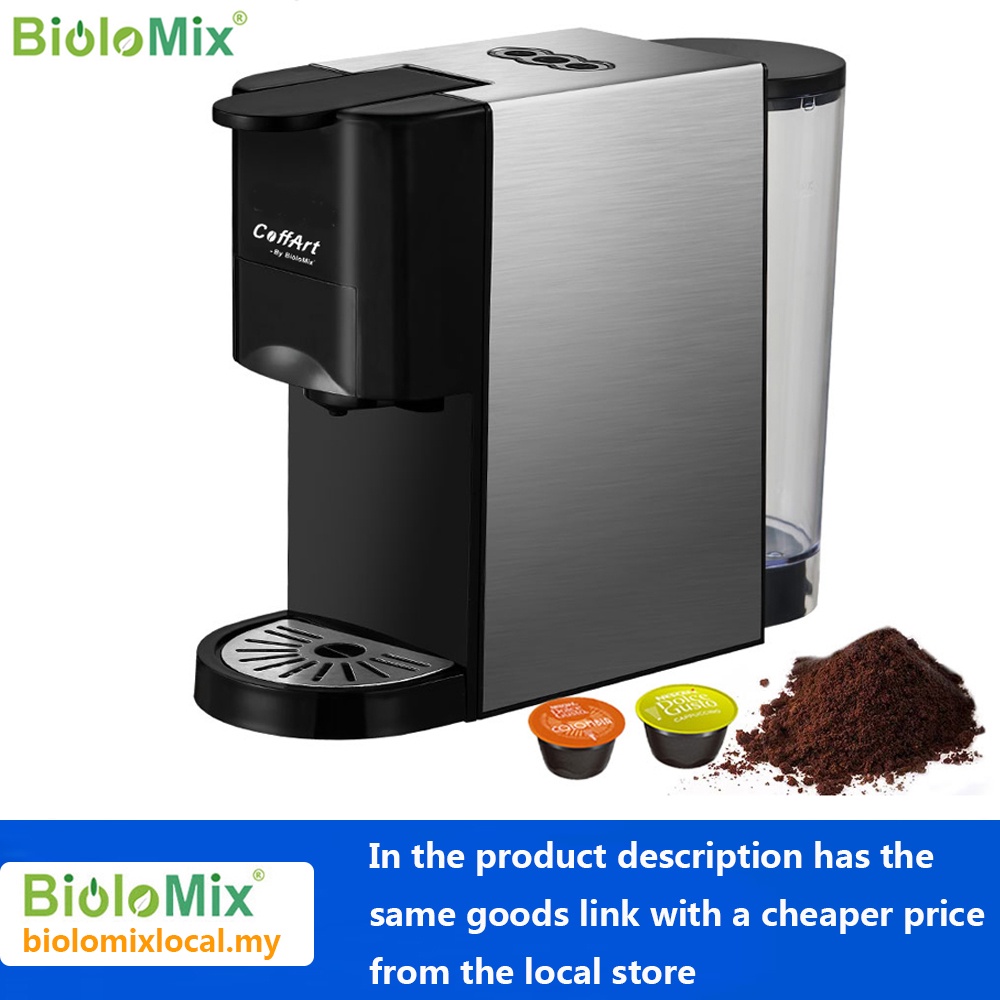 Biolomix 3 in 1 Capsule Espresso Coffee Maker Machine (1450W/19 Bar)