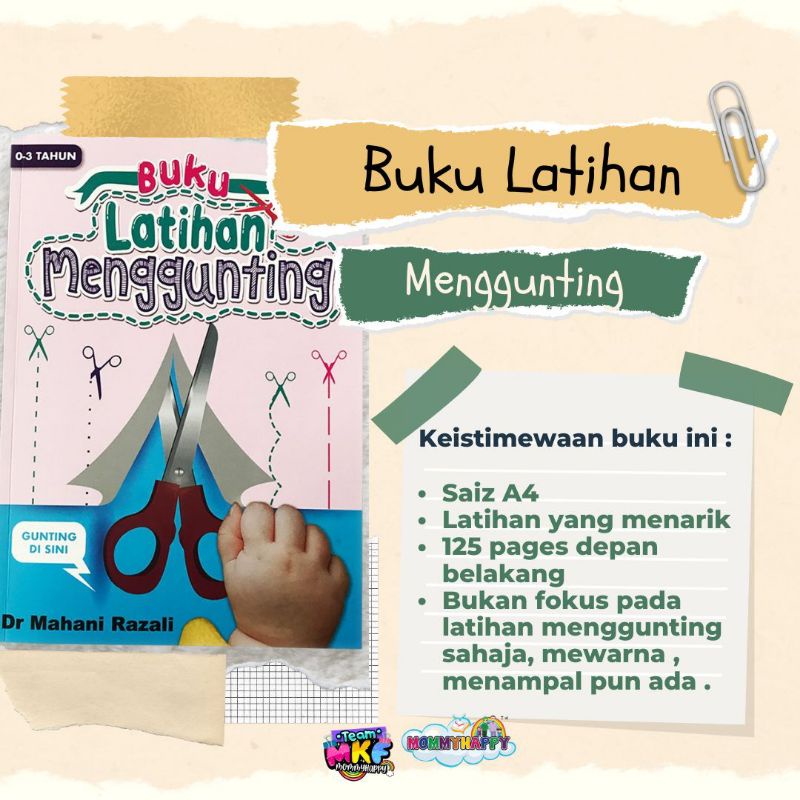 Buku Latihan MENGGUNTING Kanak-kanak / Latihan Motorskill/ Prasekolah ...