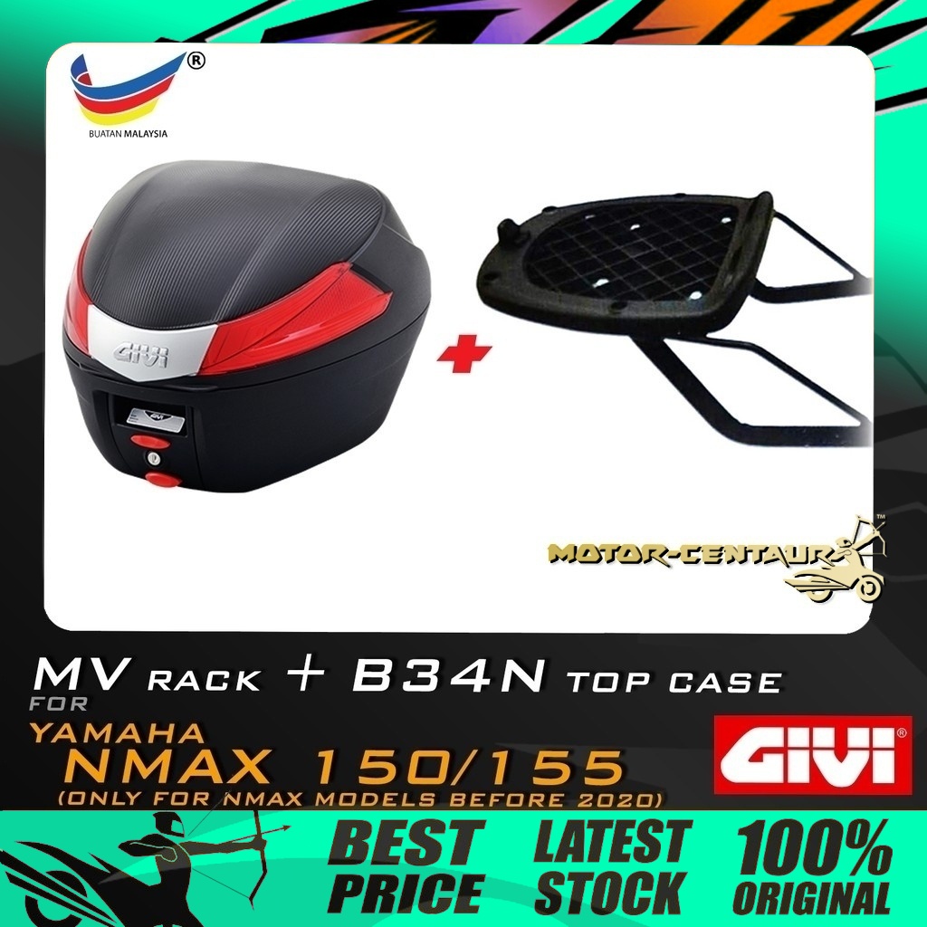 SET KOMBO KOTAK/BOX GIVI B34 B34N TOP CASE + YAMAHA NMAX 150/155 (FOR ...