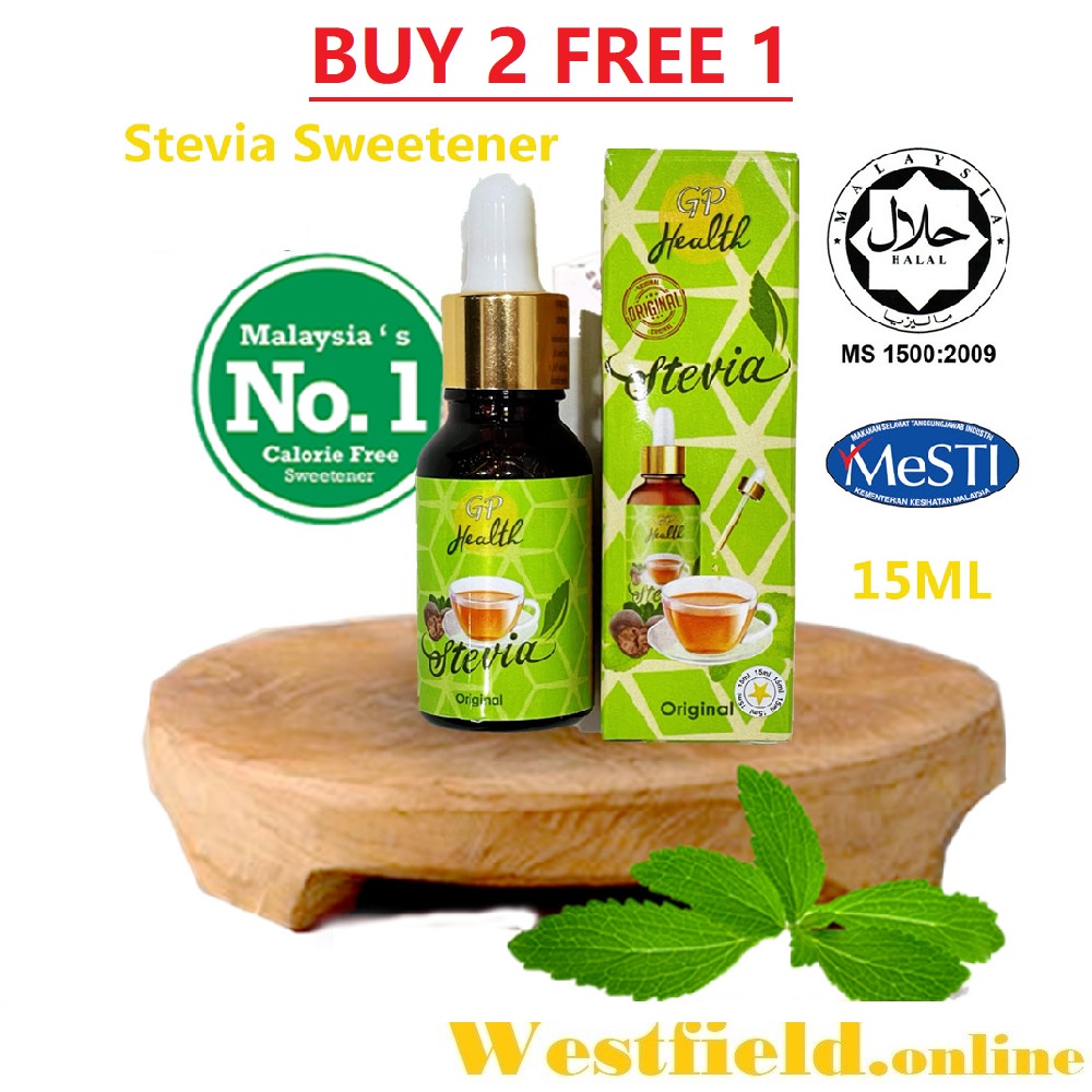 [Ready Stock EXP 10/2024] GP Health Stevia Sweetener Zero Calories Sugar Replacement 15ml ( Made