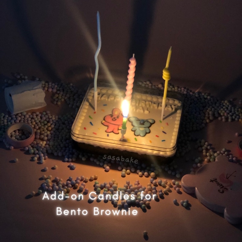 ADD-ON bento brownies candle birthday celebration colourful pastel