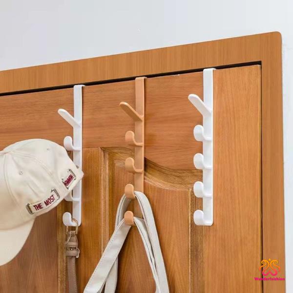 Over The Door Plastic Rails Hooks Shelf Bedroom Door Hanger Clothes Hanging Rack Home Storage Organization For Bags Hat Jacket