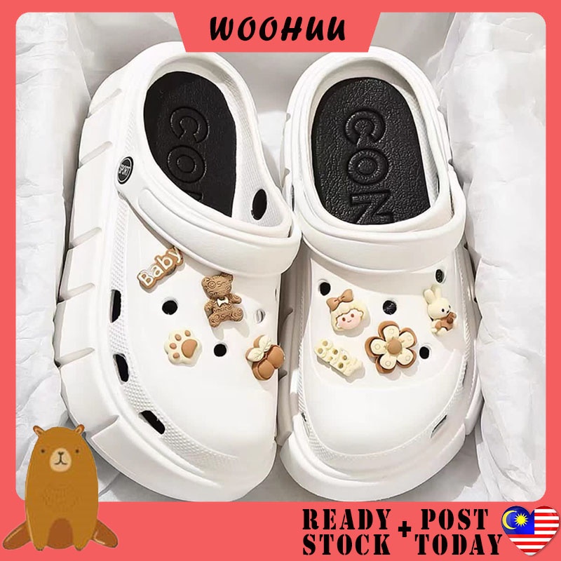 READY STOCK WOOHUU Women's DIY Sandal Women Shoes Kasut Wanita Rubber Shoes