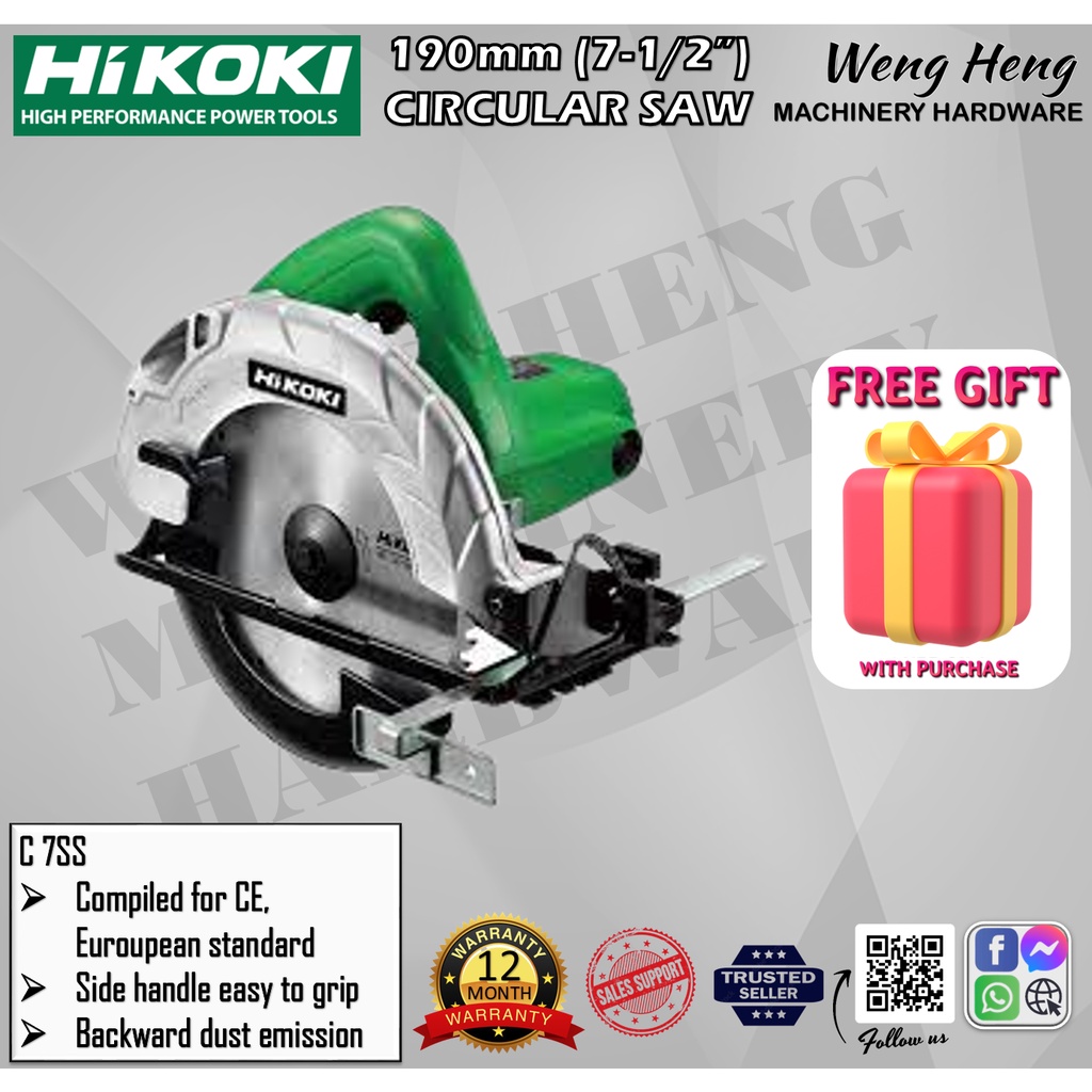 Hitachi/ Hikoki AC 190mm (71/2") Circular Saw Model C7SS Shopee