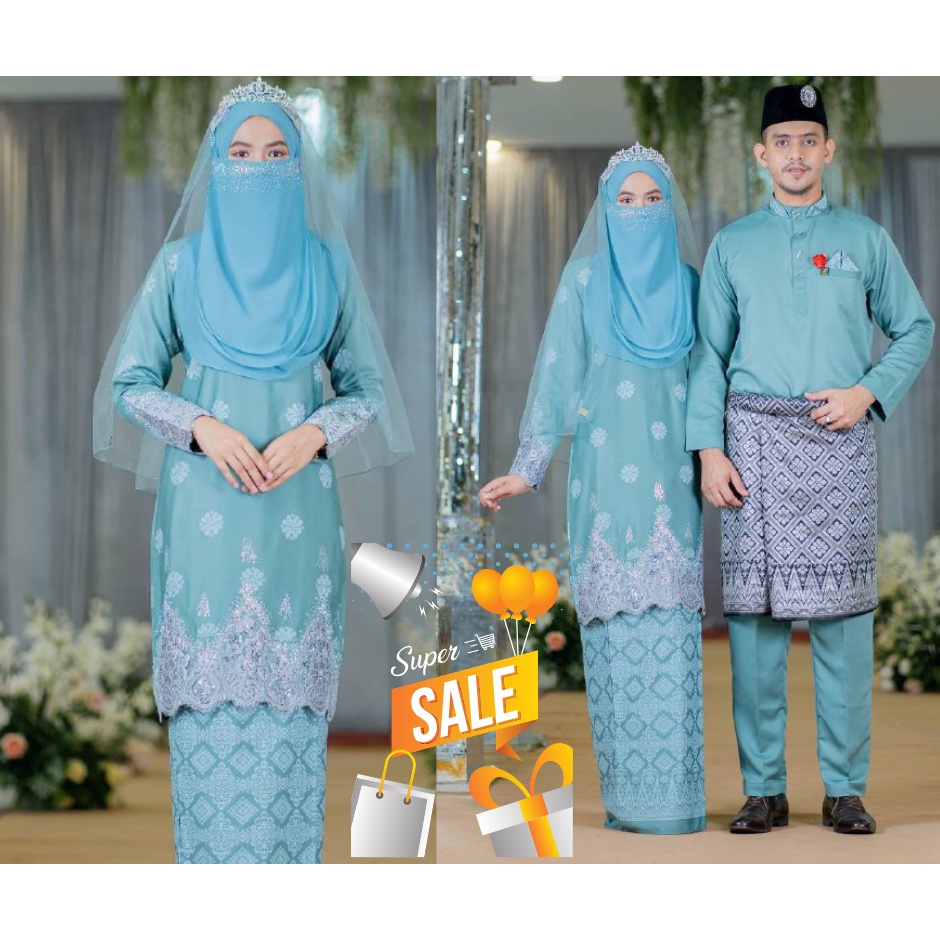 Set Nikah Tunang Kurung Moden Songket Walinong Sari Baju Melayu Jebat