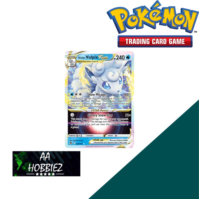 Pokemon TCG Alolan Vulpix VSTAR 034/195 Silver Tempest | Shopee Malaysia