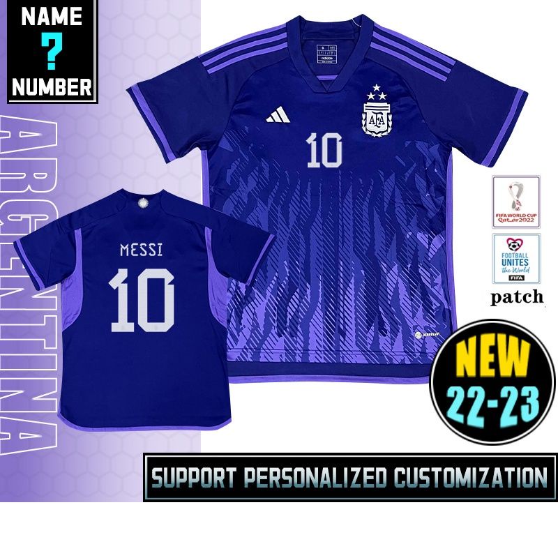 Argentina 22-23 Stadium Away Football Shirt Football Shirt S-4XL * Customized from stock*