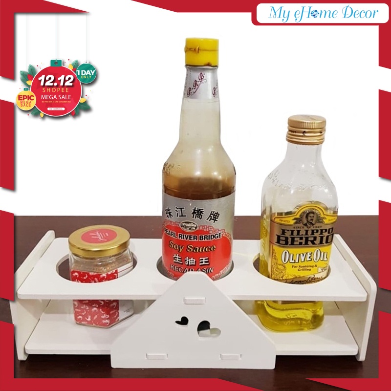 Kitchen tabletop soy sauce chili sauce bottle storage rack tabletop