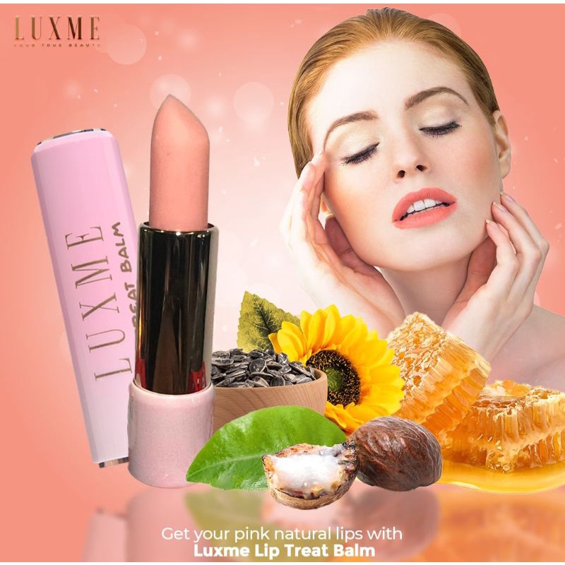 LUXME LIP TREAT BALM with free lip scrub (Color Long Lasting) Shopee